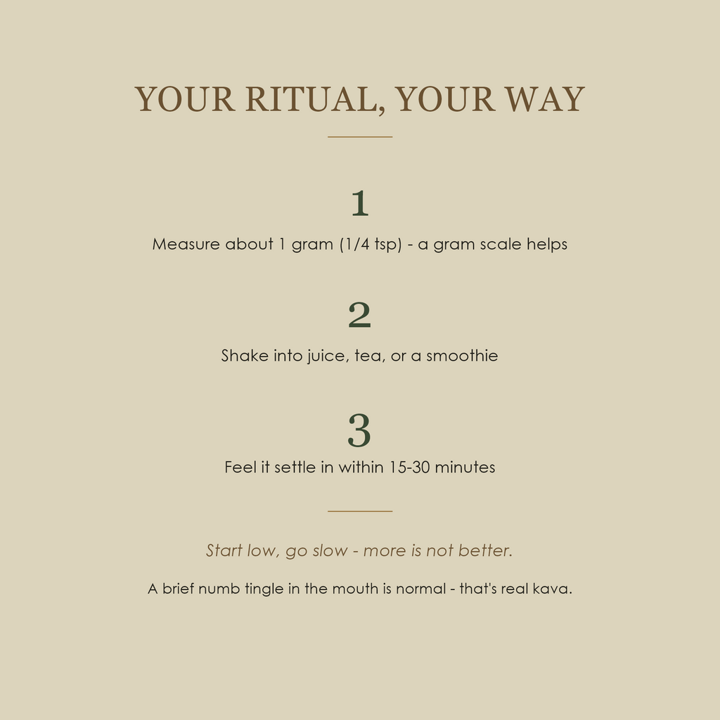 How to use: measure about 1 gram, shake into juice or tea, feel it settle in within 15 to 30 minutes